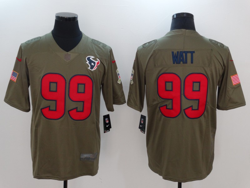 Men Houston Texans #99 Watt Nike Olive Salute To Service Limited NFL Jerseys->carolina panthers->NFL Jersey